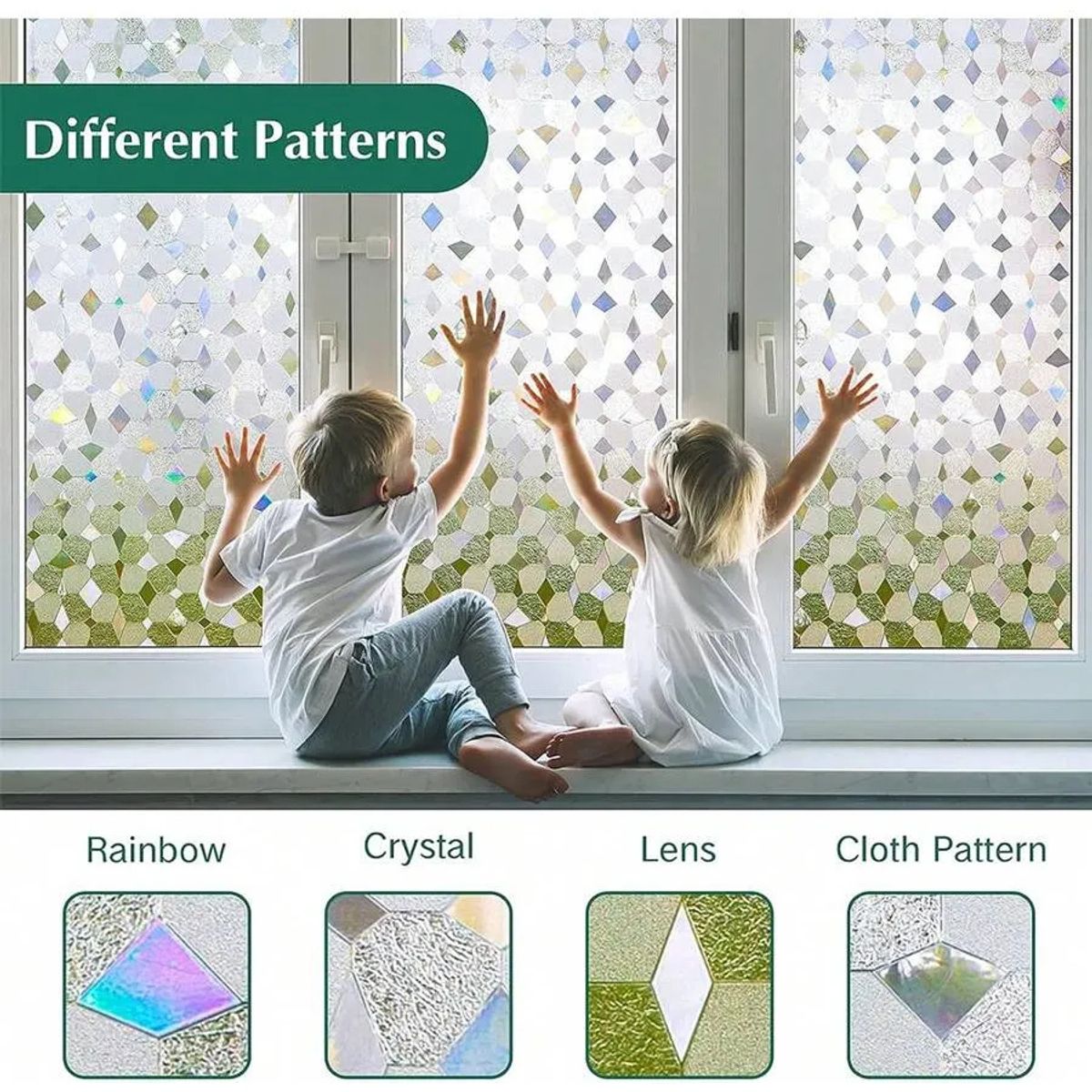 KUANGYE - Film Privacidad Vidrio Vinilo Decorativo Cocina 45cmx2m Prisma 3d
