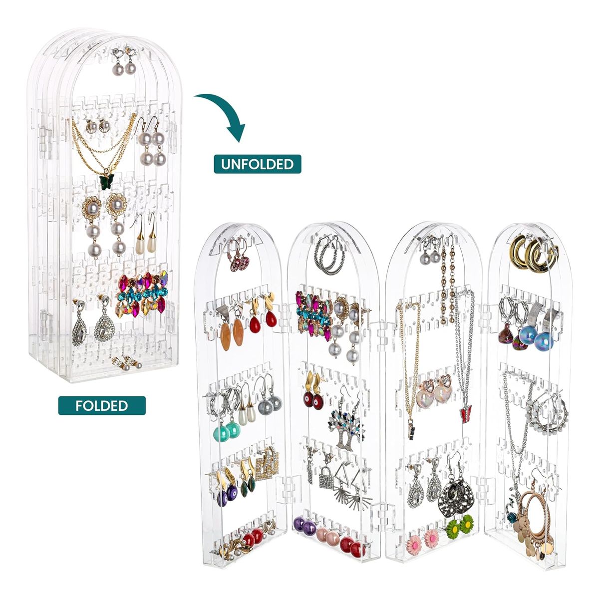 KINDA NICE - Caja De Almacenamiento De Aros Pendientes Multifuncional