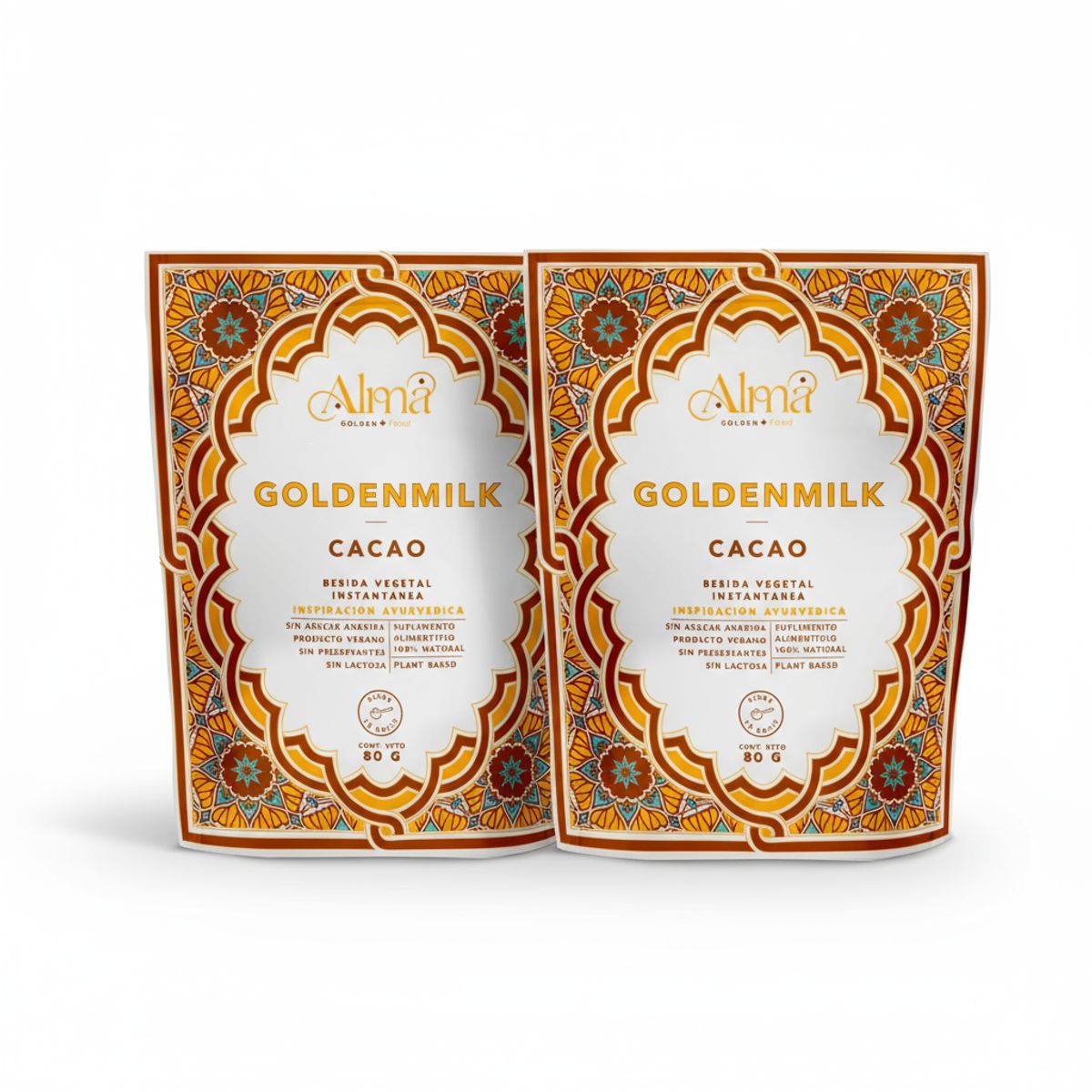 GENERICO - Pack x 2 Goldenmilk Cacao Dorada 80g Alma Golden Food