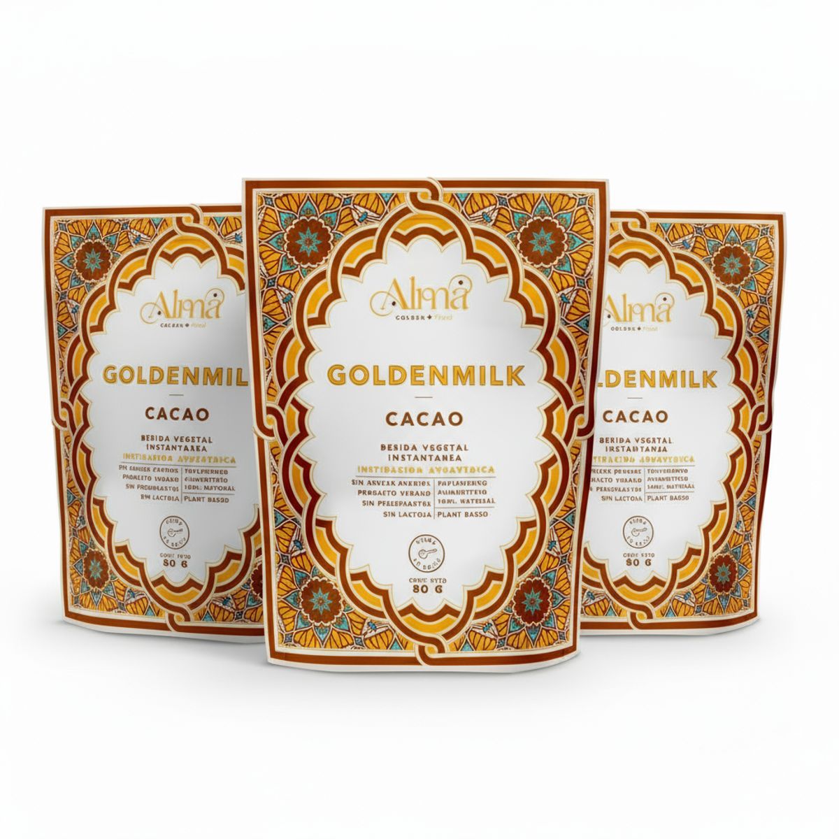 GENERICO - Pack x 3 Goldenmilk Cacao Dorada 80g Alma Golden Food