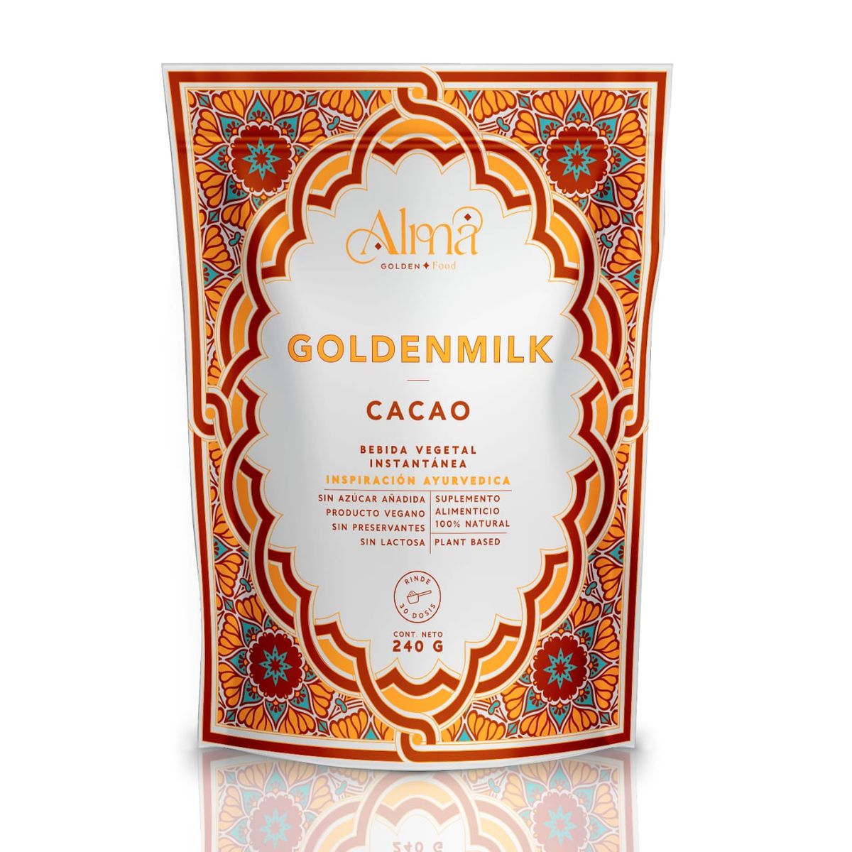 GENERICO - Pack x 3 Goldenmilk Cacao Dorada 240g Alma Golden Food