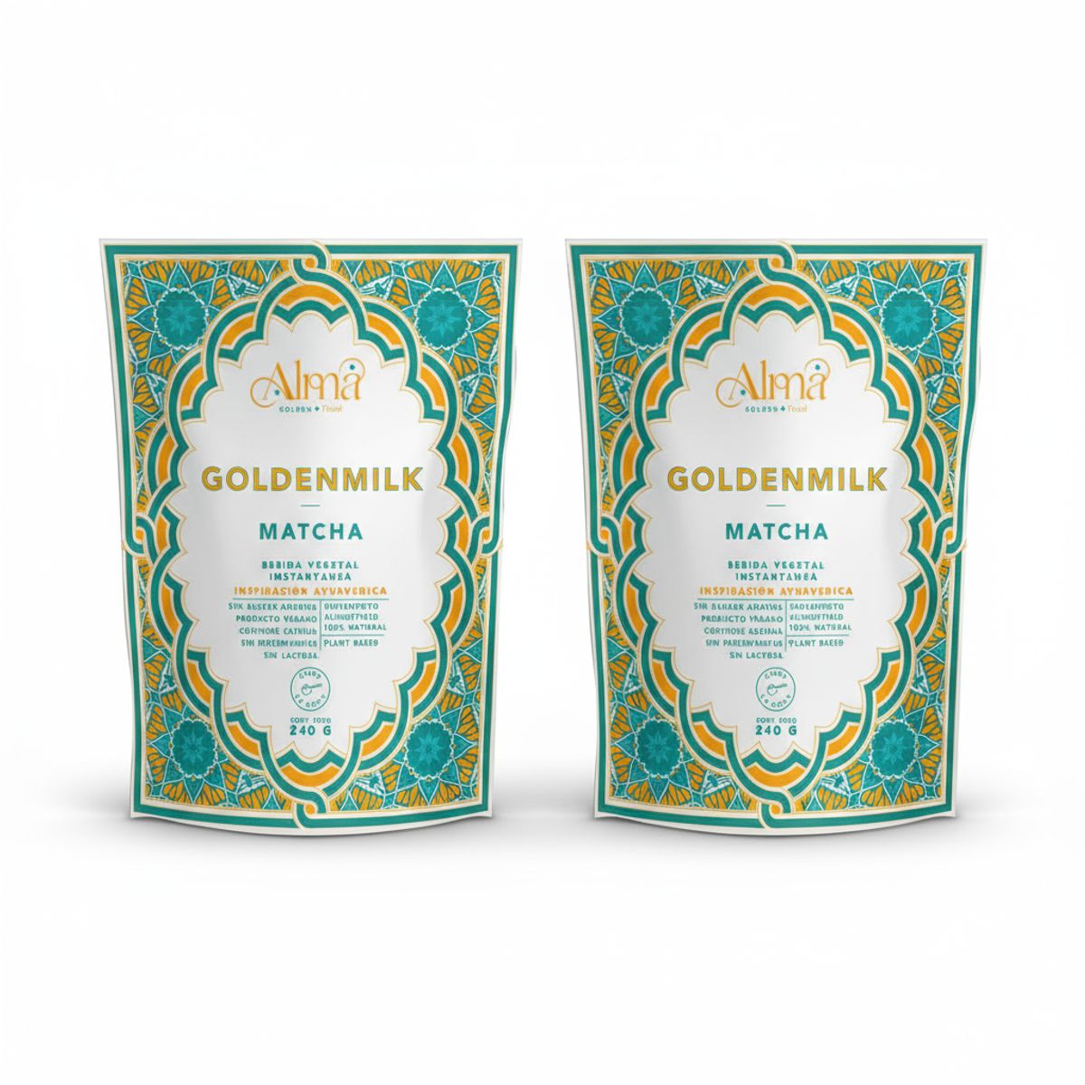 GENERICO - Pack x 2 Goldenmilk Matcha Dorada 240g Alma Golden Food