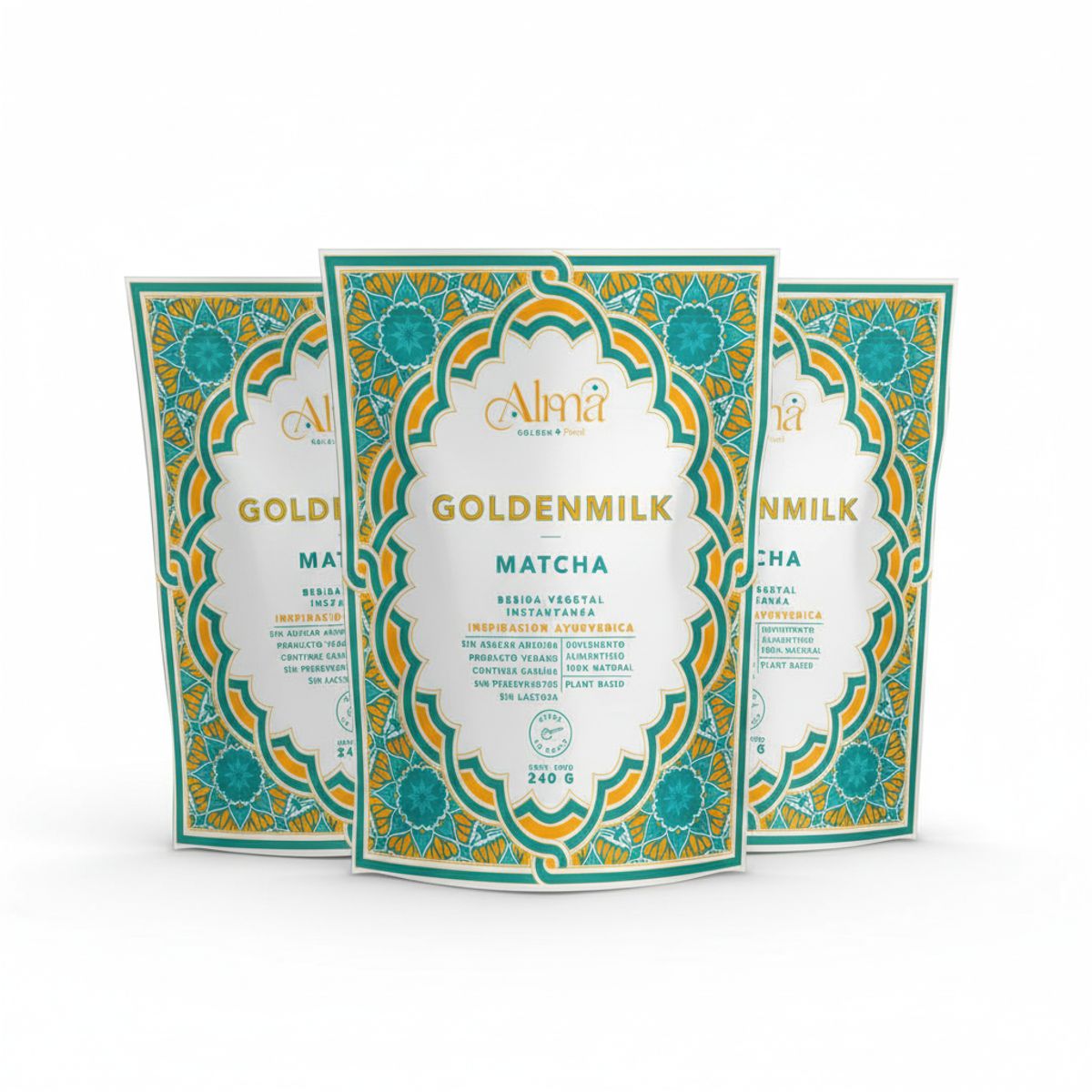 GENERICO - Pack x 3 Goldenmilk Matcha Dorada 240g Alma Golden Food