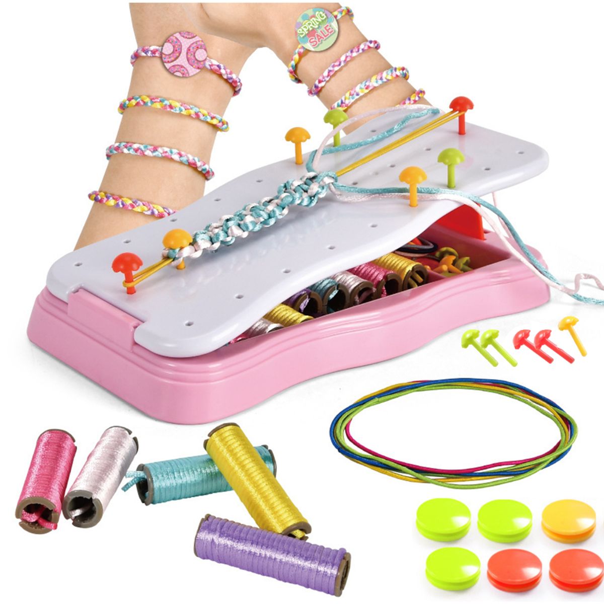 KINDA NICE - Kit Juguetes Para Hacer Pulseras De Coloreado Niñas