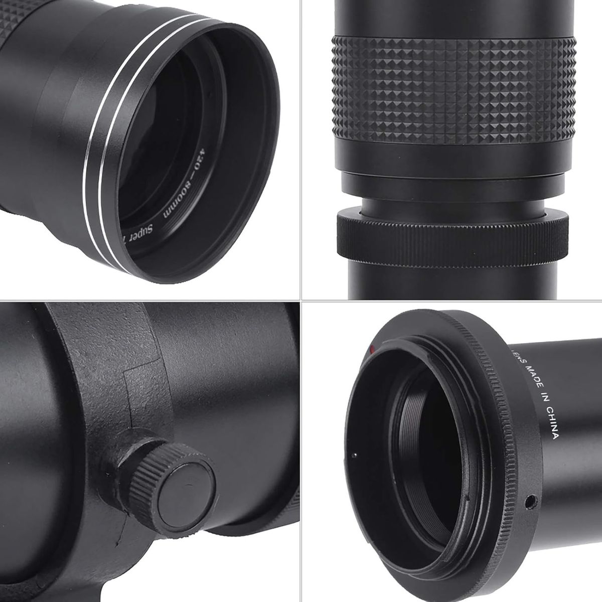 KUANGYE - Súper Teleobjetivo Zoom Cámaras Réflex Para Canon 420-800 Mm