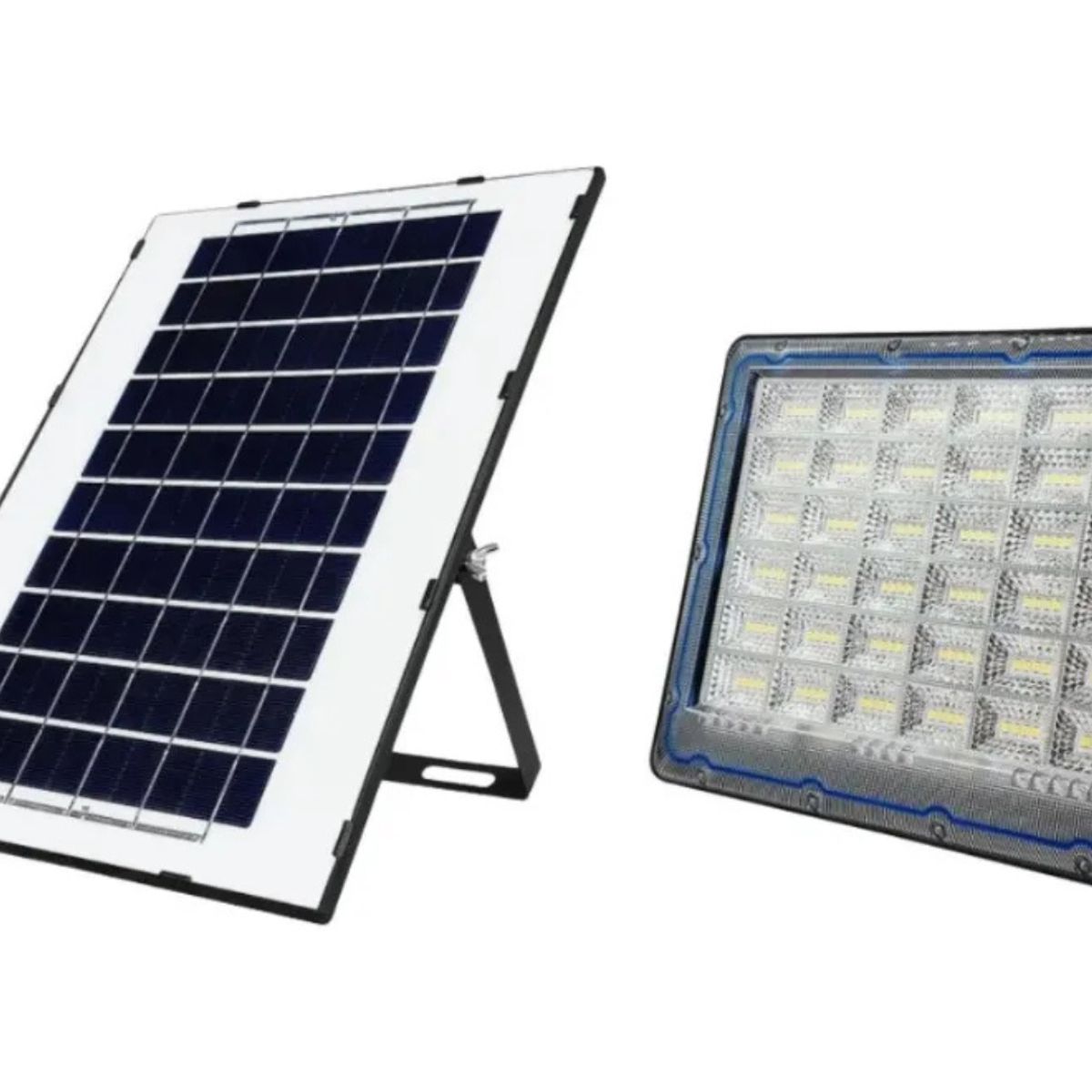 GENERICO - Foco Exterior Solar Led 200w Panel Separado Control Remoto Negro Blanco