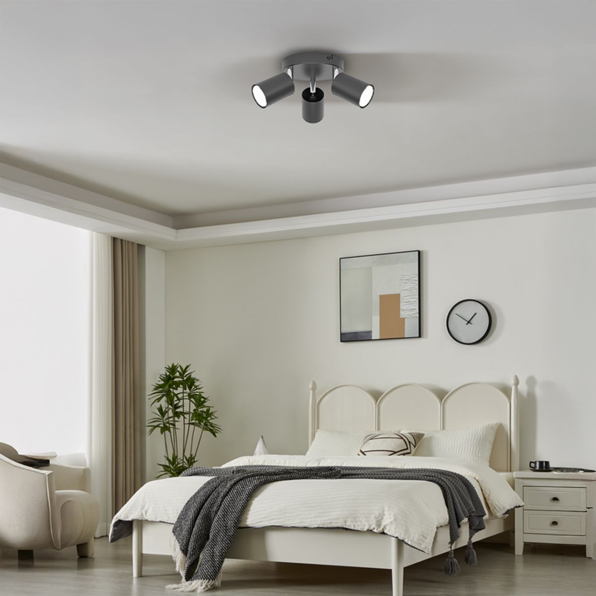 EGLO - Foco Sobrepuesto Reciso Acero Negro DM140 GU10 x3 IP20 Cod74008