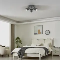 EGLO - Foco Sobrepuesto Reciso Acero Negro DM140 GU10 x3 IP20 Cod74008