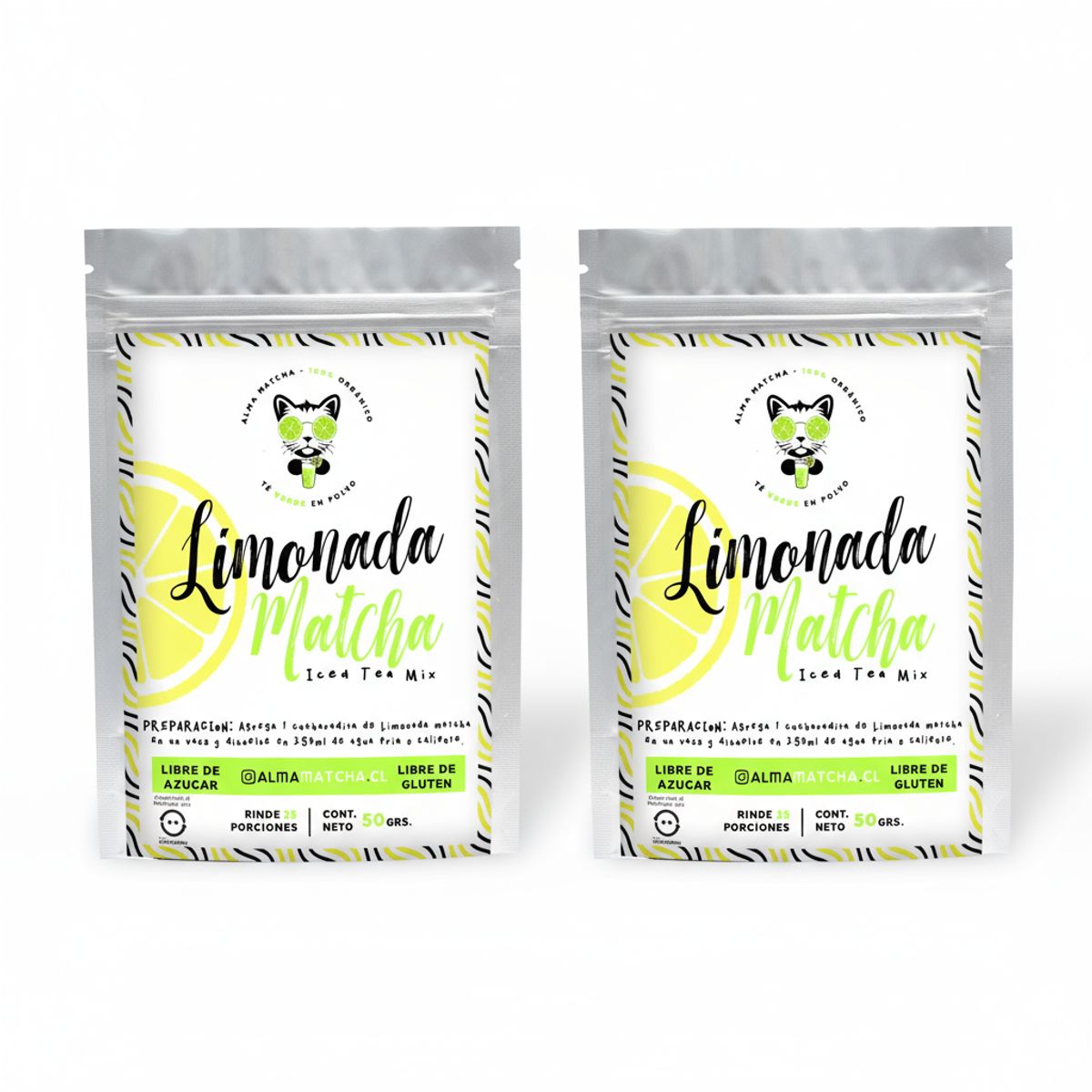 GENERICO - Pack x2 Bebida Limonada Organica Te Matcha 50g Alma Matcha
