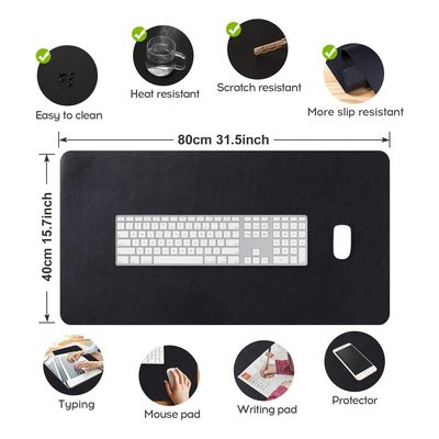 Imagen 2 del producto Alfombrilla Mousepad De Cuero Impermeable Reversible 80x40