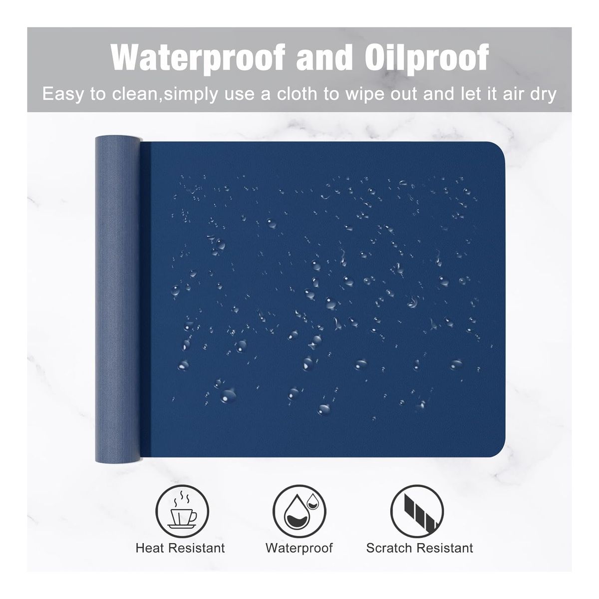 KINDA NICE - Alfombrilla Mousepad De Cuero Impermeable Reversible 80x40