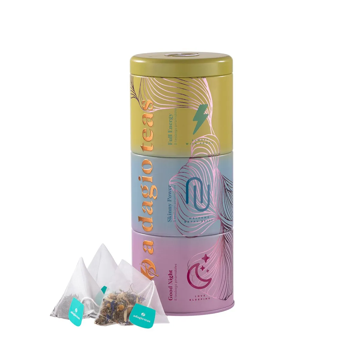 ADAGIO TEAS - Té Triple Tin Daily Blends 24 Teabags