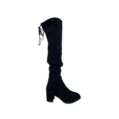 HERIEL - Bota Bucanera Negra Taco Mujer