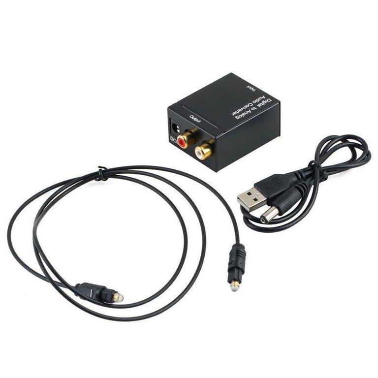 GENERICO Convertidor Adaptador Audio Digital Optico A Analogico RCA