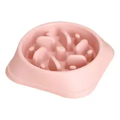GENERICO - Plato Alimentación Lenta, Anti Estrés Para Perro Y Gato - Rosa