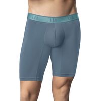 Bóxer deportivo largo con bolsillo lateral en microfibra 033309 Azul Grisaceo