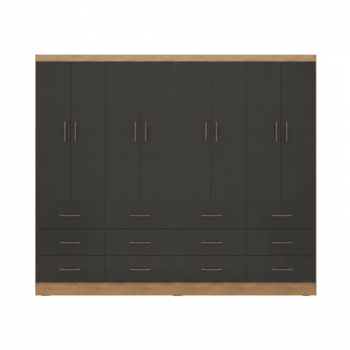 EXIT - Clóset 8 Puertas 12 Cajones 200x180x40 cm Negro