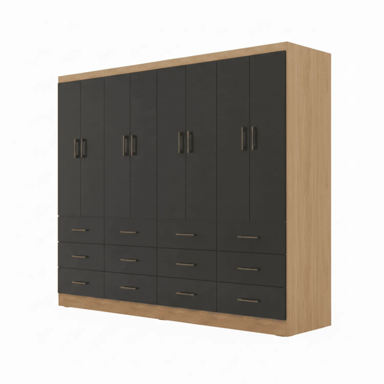 Clóset 8 Puertas 12 Cajones 200x180x40 cm Negro | Sodimac Chile