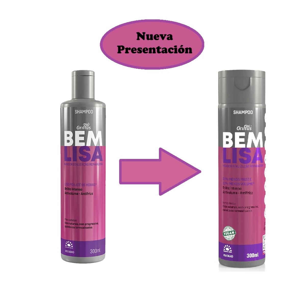GRIFFUS - SHAMPOO BEM LISA NANOCRISTALIZADA REPARA 300ML GRIFFUS