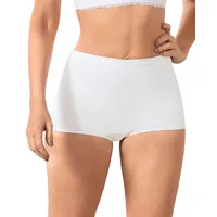 Bóxer tiro alto en tela lisa 72321 Blanco