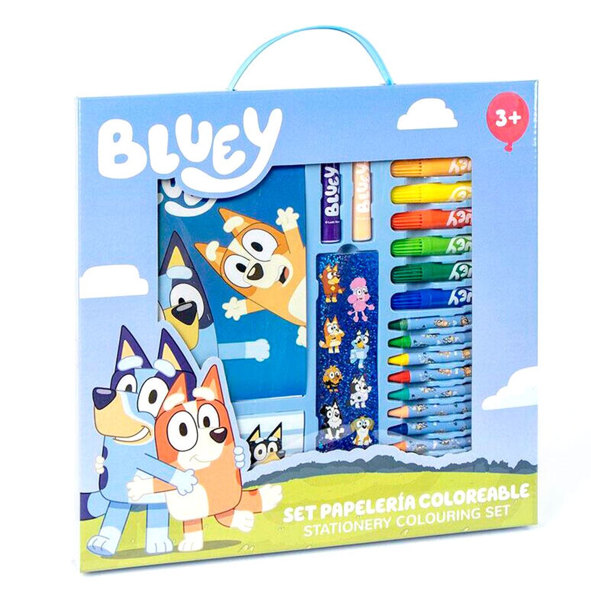 BLUEY - Set de Papelería Coloreable Bluey ¡Aventuras Creativas