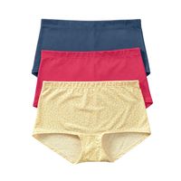 Pack x 3 bóxers cortos con algodón elástico 12634X3 Fondo Amarillo Estampado / Coral / Azul