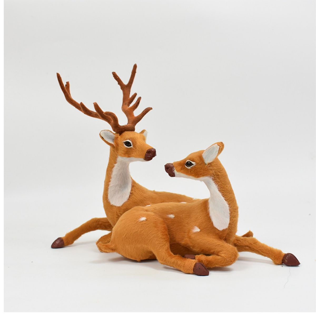 GENERICO - Pareja De Renos De Navidad Con Acabado Aterciopelado 26-36cm