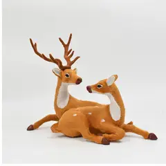 GENERICO - Pareja De Renos De Navidad Con Acabado Aterciopelado 26-36cm