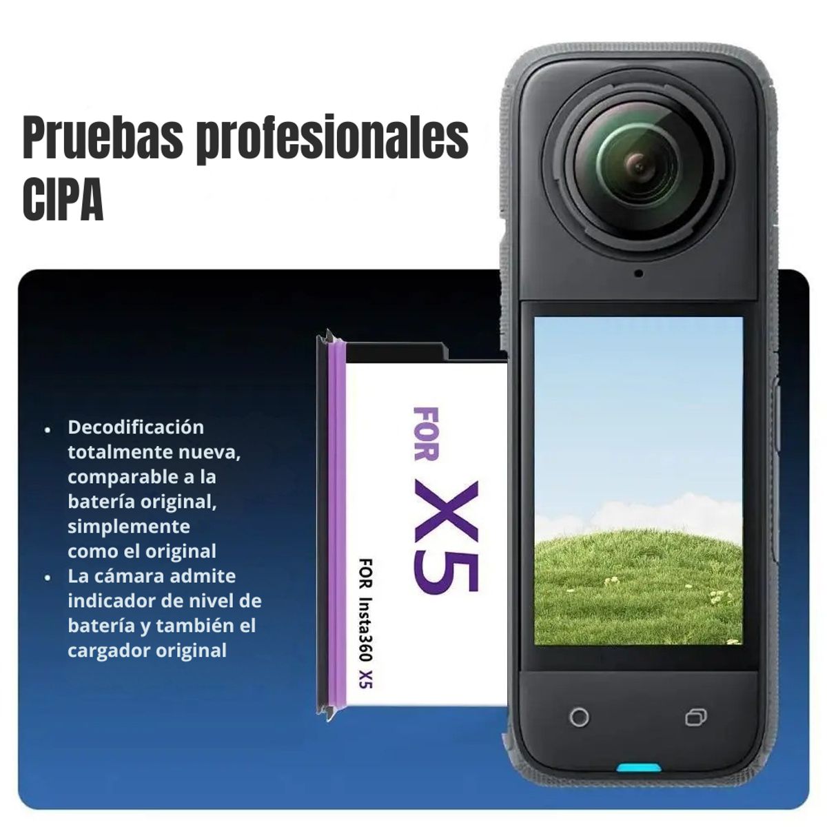 SHOOT - Batería Recargable para Insta360 X5 de 2800mAh