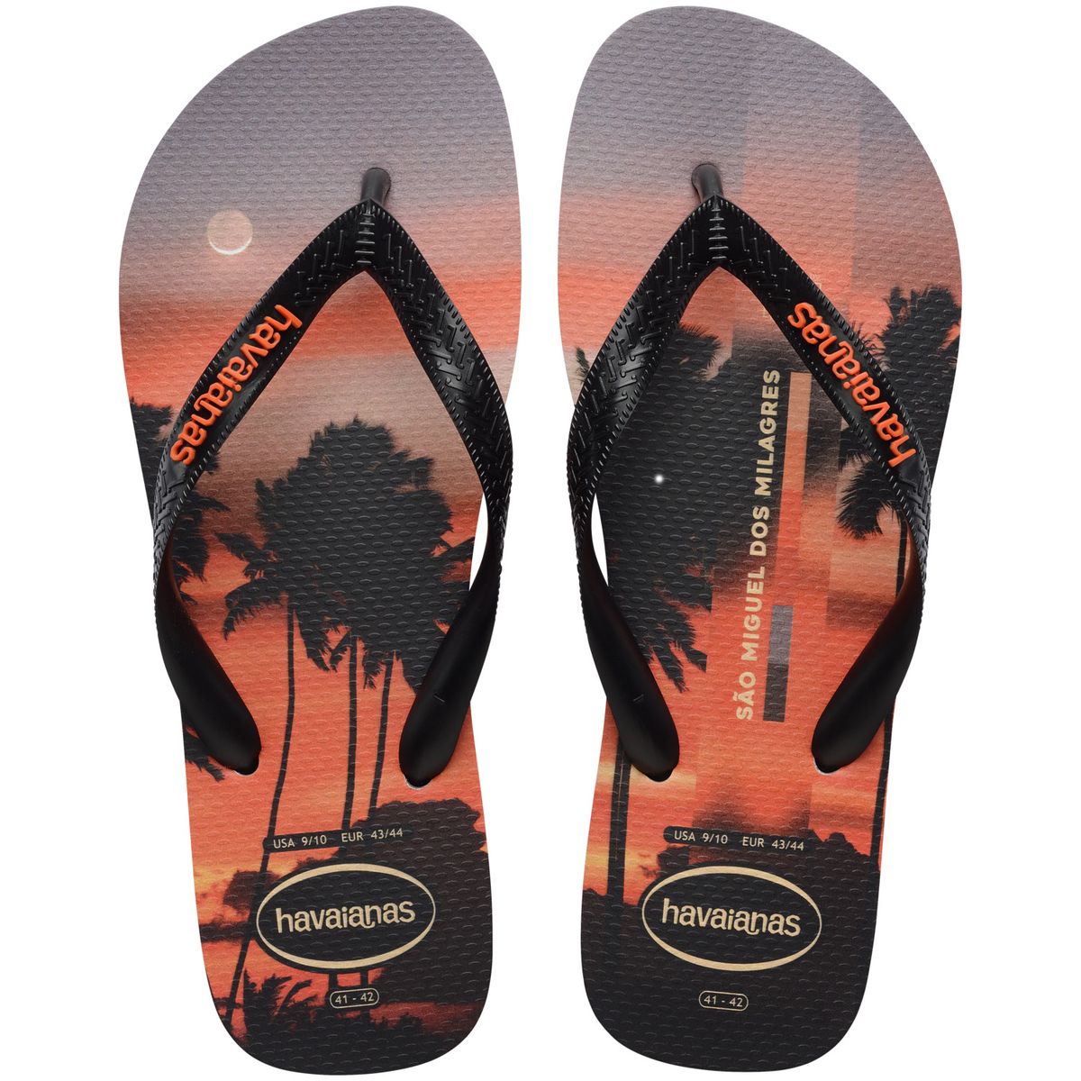 HAVAIANAS - Sandalia Hombre Top Surfer I Fc Negro Naranja Atardecer Havaianas