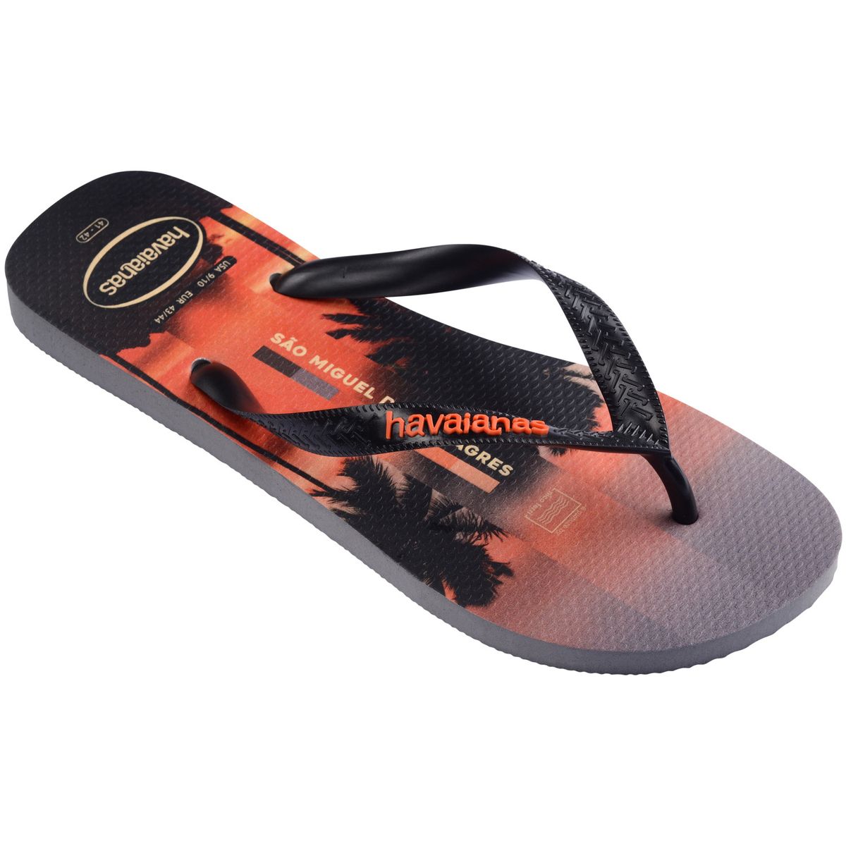 HAVAIANAS - Sandalia Hombre Top Surfer I Fc Negro Naranja Atardecer Havaianas