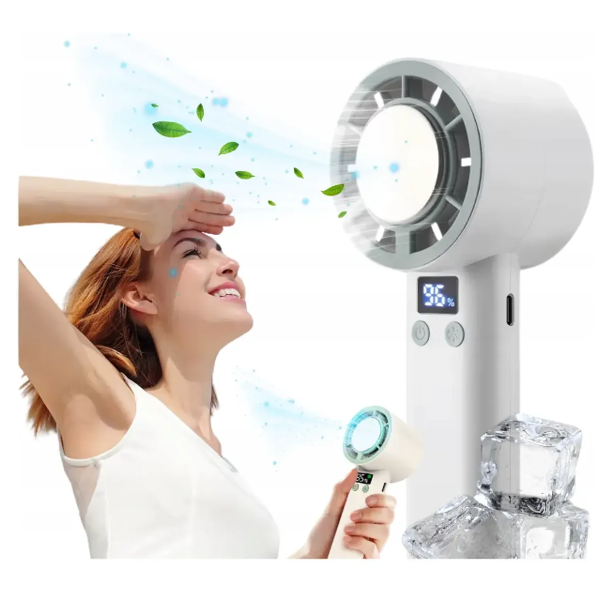 GENERICO - Mini Ventilador De Mano Portátil Soporte Plegable Y Pantalla