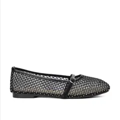 CHINITOWN - Ballerina Mujer Negro Brillo