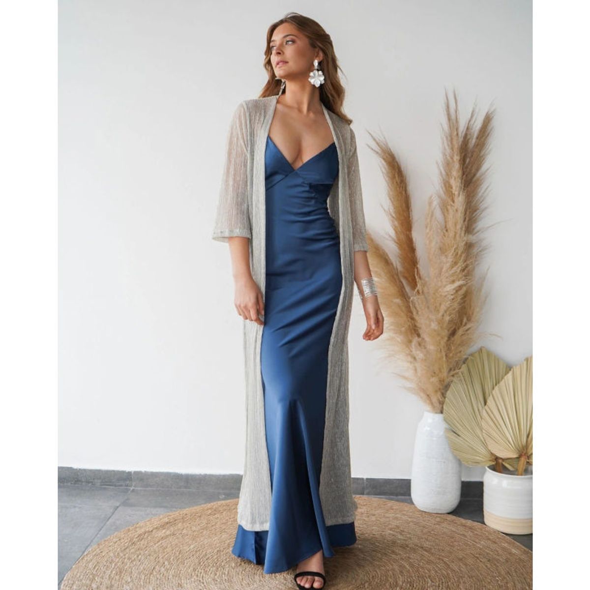 MI PLACARD - Maxi Tapado Camila Plisado Transparente Plateado