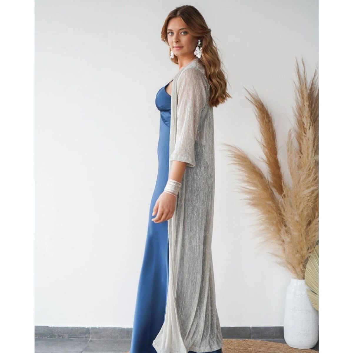 MI PLACARD - Maxi Tapado Camila Plisado Transparente Plateado