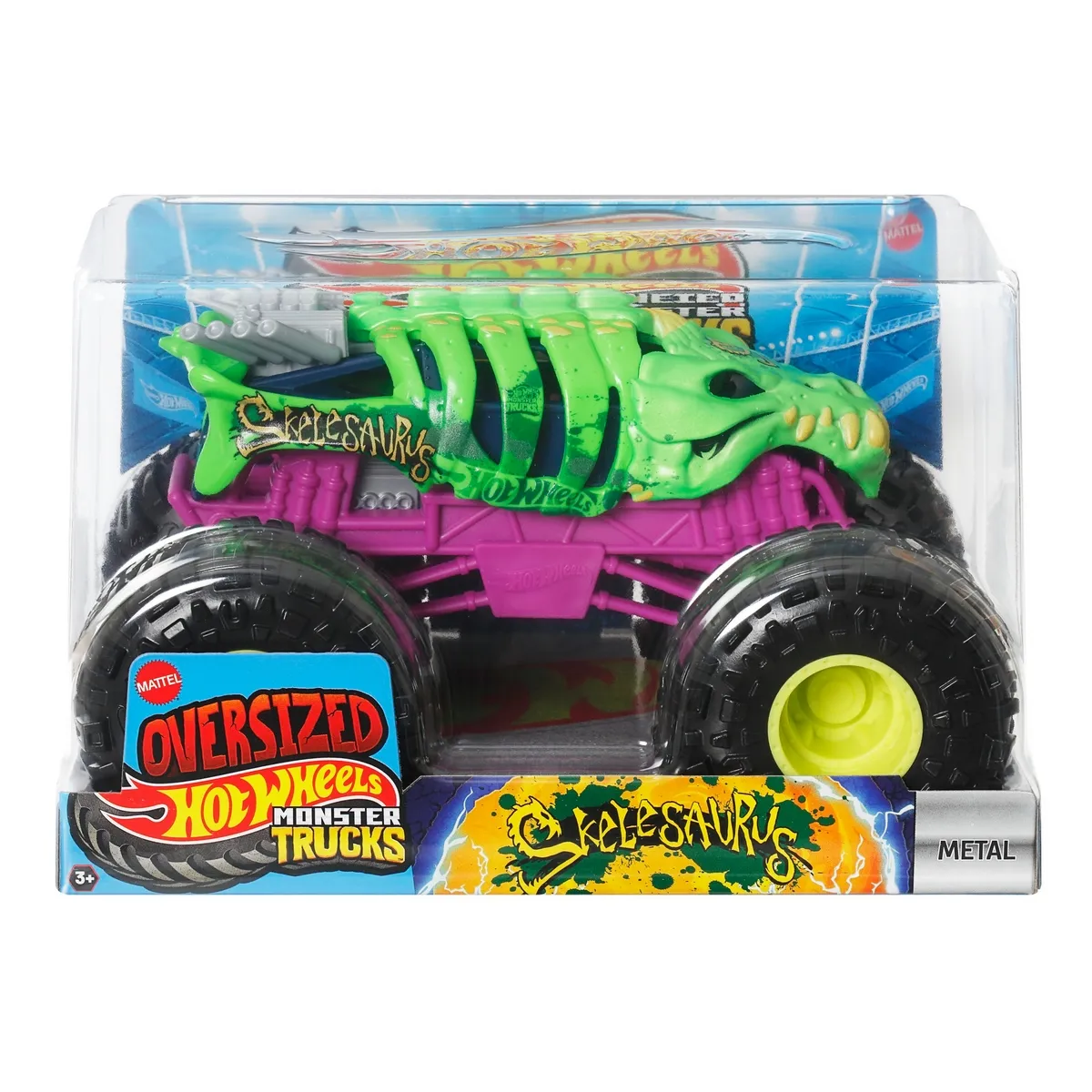 HOT WHEELS - Hot Wheels Monster Trucks Escala 1:24 - Skelesaurus