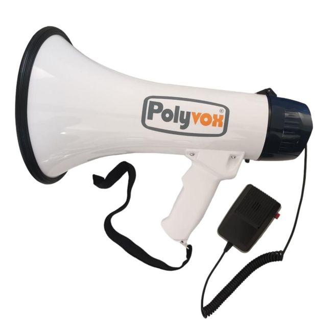 POLYVOX - Megafono Portatil de 20W Polyvox PYV-110A Blanco