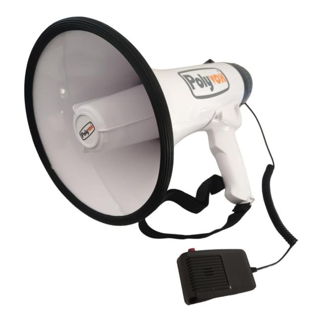 POLYVOX - Megafono Portatil de 20W Polyvox PYV-110A Blanco