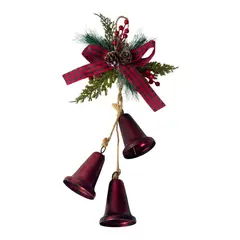 GENERICO - Campanas Navideñas Rojas Adornos Decorativos en PVC Brillante para Árbol o Puertas