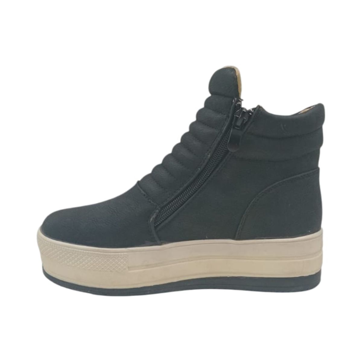 HERIEL - Zapatilla Negra Caña Plataforma Mujer