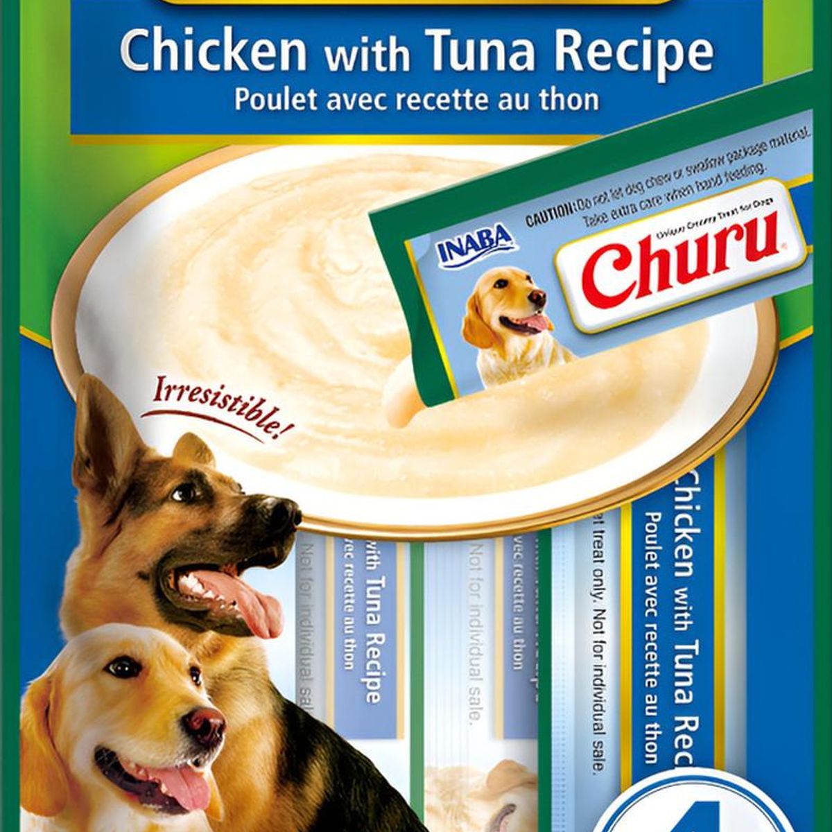 INABA - Snack Para Mascotas Churu Perros Premios 14g X 4 Tubos (56g) - Azul