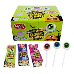 GENERICO - Paletas Ojos De Miedo Sin Azúcar ( Caja C/ 30 Un )