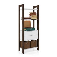 Estante 2 cajones Blanco / Nogal