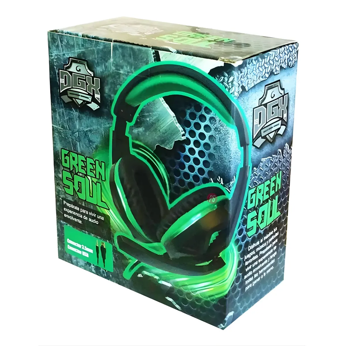 DGX - Audífonos Gamer DGX Green Soul Sonido Pro + Luz Verde - PS