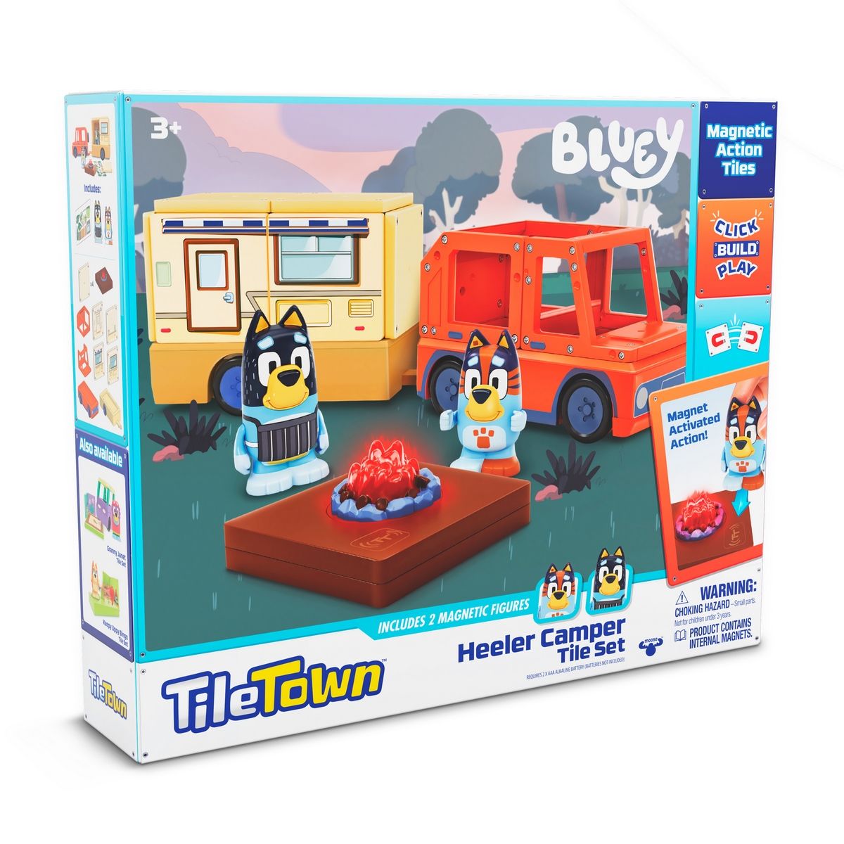 BLUEY - Bloques Construcción Magnéticos Bluey Camper Tile Town