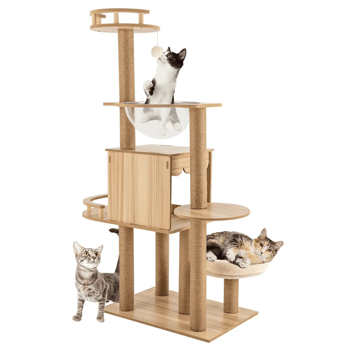 KERU - Torre Castillo y Rascador para Gatos Interactivo 6 NIVELES KERU
