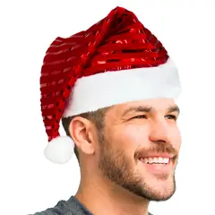 GENERICO - Gorro Navideño Pascuero con Rayas Brillantes Talla Única para Adultos y Niños