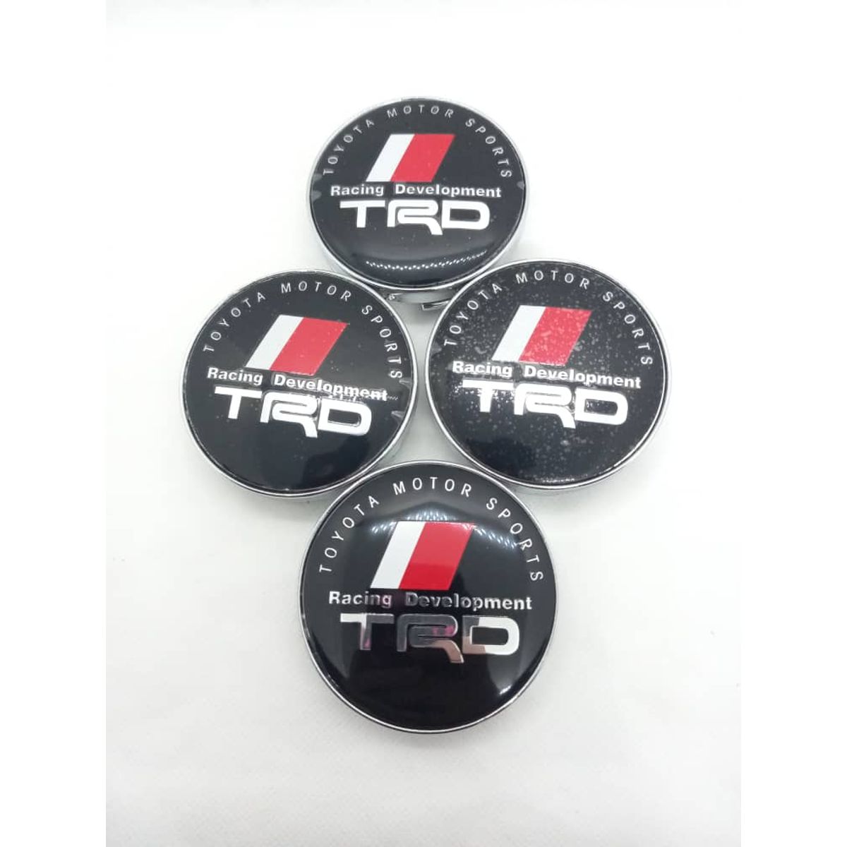 GENERICO - X4 Tapas centro de llantas de auto tunning TRD NEGRO 56MM