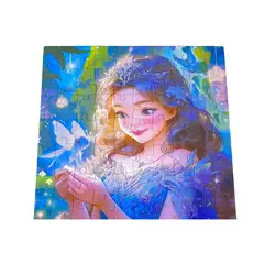 GENERICO - Juego Rompecabezas con Brillantina de Niña 100 piezas