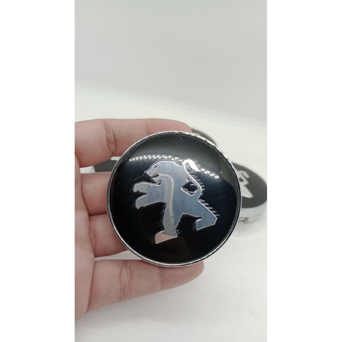 GENERICO - X4 Tapas centro de llantas de auto tunning PEUGEOT NEGRO 60MM